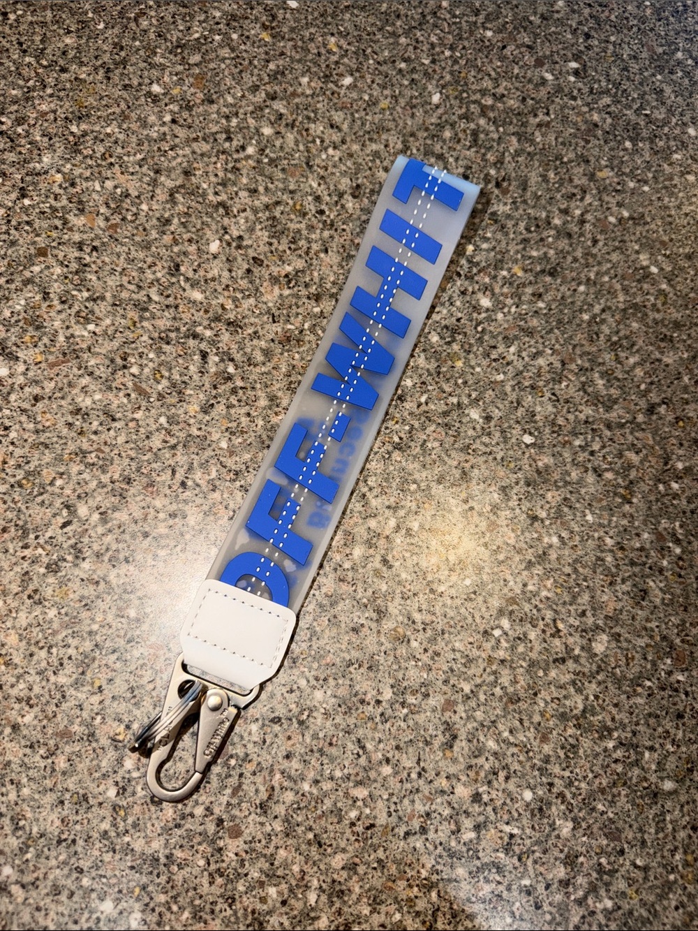 Off-White Blue and White Logo Key Strap